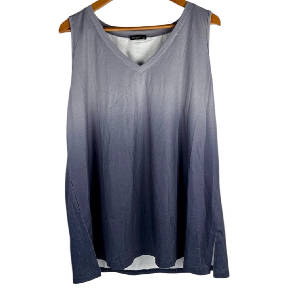 NWOT Women’s Gradient V-Neck Tank Top in Gray, XXL